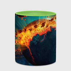 Кружка 3D Взрыв планеты, цвет: 3D-белый + светло-зеленый — фото 2