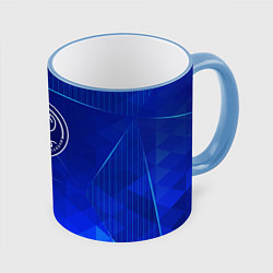 Кружка 3D Ajax blue poly, цвет: 3D-небесно-голубой кант