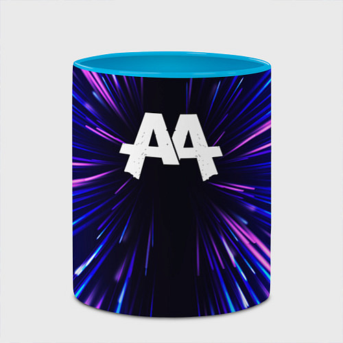 Кружка цветная Asking Alexandria neon energy / 3D-Белый + небесно-голубой – фото 2