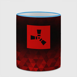 Кружка 3D Rust red poly, цвет: 3D-небесно-голубой кант — фото 2