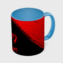 Кружка 3D Scorpions - red gradient, цвет: 3D-белый + небесно-голубой