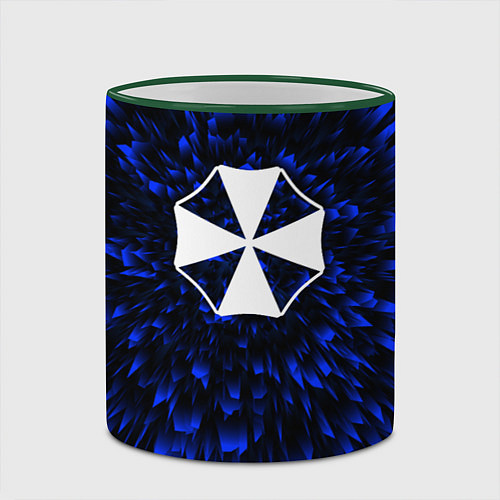 Кружка цветная Resident Evil blue energy / 3D-Зеленый кант – фото 2