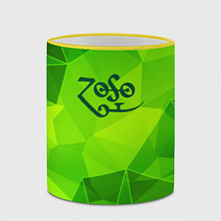 Кружка 3D Led Zeppelin green poly, цвет: 3D-желтый кант — фото 2
