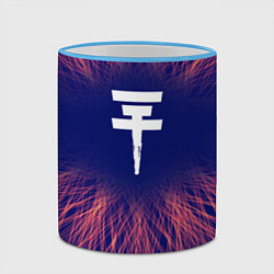 Кружка 3D Tokio Hotel red energy, цвет: 3D-небесно-голубой кант — фото 2