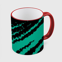 Кружка 3D The color is black and turquoise, цвет: 3D-красный кант