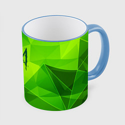 Кружка 3D Watch Dogs green poly, цвет: 3D-небесно-голубой кант