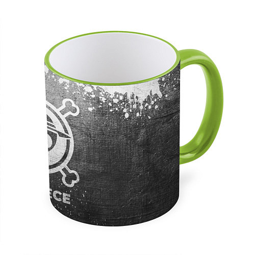 Кружка цветная One Piece - grey gradient / 3D-Светло-зеленый кант – фото 1