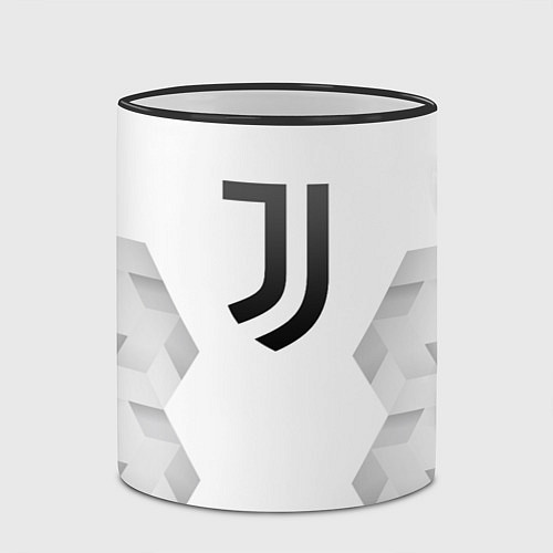 Кружка цветная Juventus white poly / 3D-Черный кант – фото 2
