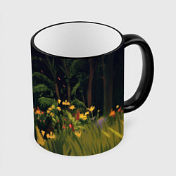 Кружка 3D Голубая единорожка, цвет: 3D-черный кант