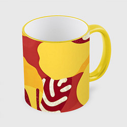 Кружка 3D Жаркий африканский паттерн, цвет: 3D-желтый кант