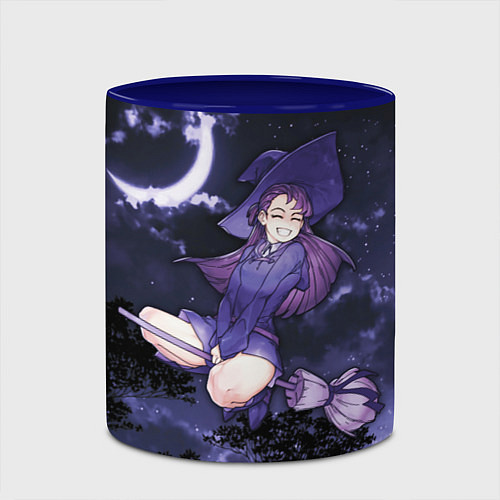 Кружка цветная Веселая ведьма летит на шабаш / 3D-Белый + синий – фото 2