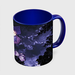 Кружка цветная Веселая ведьма летит на шабаш