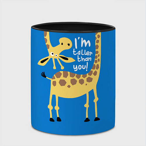 Кружка цветная I am taller than you / 3D-Белый + черный – фото 2