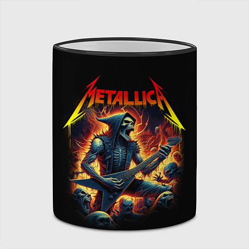 Кружка цветная Metallica - James Alan Hatfield / 3D-Черный кант – фото 2