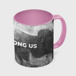 Кружка 3D Among Us - grey gradient по-горизонтали, цвет: 3D-белый + розовый