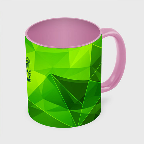 Кружка цветная Liverpool green poly / 3D-Белый + розовый – фото 1
