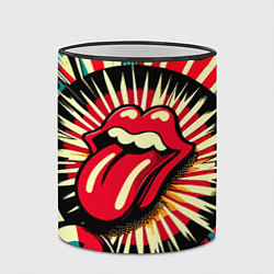 Кружка 3D Logo of the Rolling Stones - pop art, цвет: 3D-черный кант — фото 2