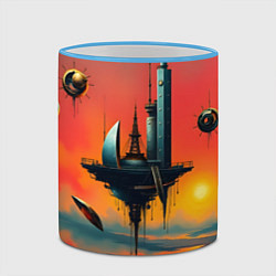 Кружка 3D Абстракция в стиле сюрреализма, цвет: 3D-небесно-голубой кант — фото 2