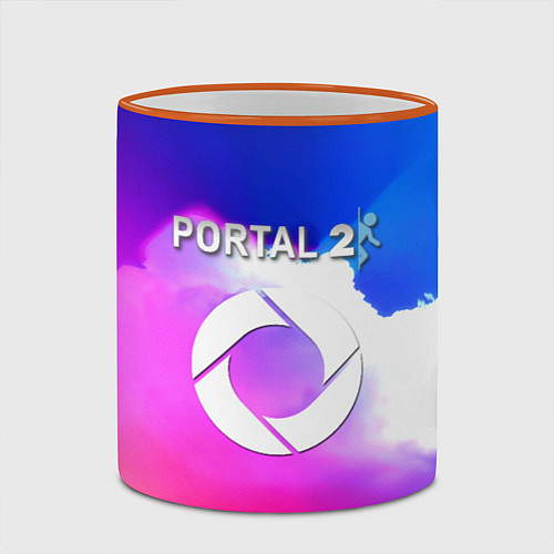 Кружка цветная Portal закат / 3D-Оранжевый кант – фото 2