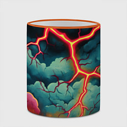 Кружка 3D Молнии в виде разлома, цвет: 3D-оранжевый кант — фото 2