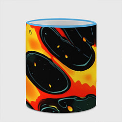 Кружка 3D Оранжевые разломы текстура, цвет: 3D-небесно-голубой кант — фото 2