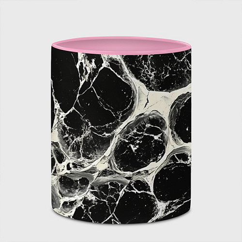 Кружка цветная Бело-черная потертая текстура / 3D-Белый + розовый – фото 2