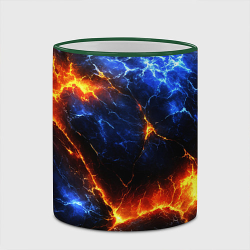 Кружка цветная Лада и лед в разломе плит / 3D-Зеленый кант – фото 2