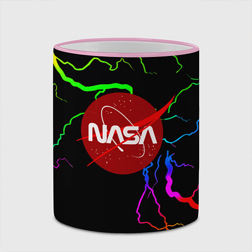Кружка цветная НАСА молнии градиент / 3D-Розовый кант – фото 2