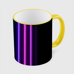 Кружка 3D Neon lines, цвет: 3D-желтый кант