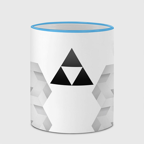 Кружка цветная Zelda white poly / 3D-Небесно-голубой кант – фото 2
