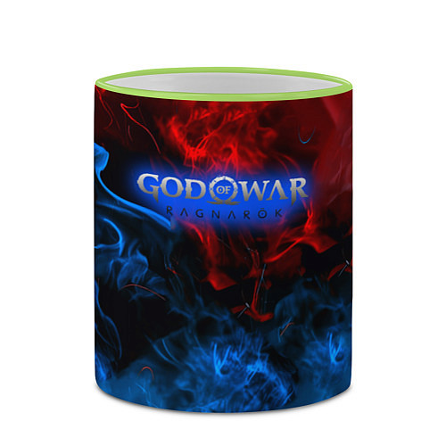 Кружка цветная God of War битва огня / 3D-Светло-зеленый кант – фото 2