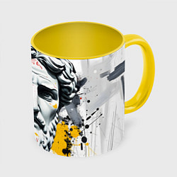 Кружка цветная Античный портрет и краска