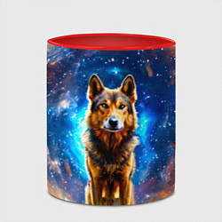 Кружка 3D Волкодав в космосе, цвет: 3D-белый + красный — фото 2