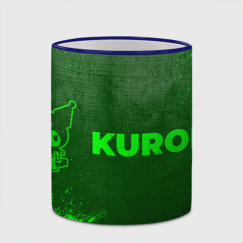 Кружка цветная Kuromi - green gradient по-горизонтали / 3D-Синий кант – фото 2
