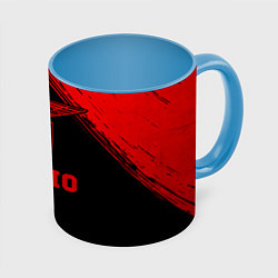 Кружка 3D Lazio - red gradient, цвет: 3D-белый + небесно-голубой
