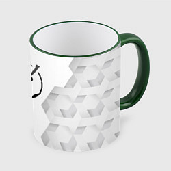 Кружка 3D Akame ga Kill white poly, цвет: 3D-зеленый кант