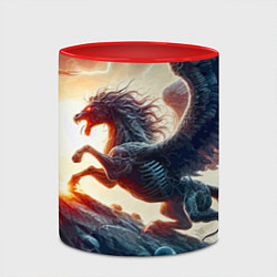 Кружка 3D Пегас тёмных сил - нейроарт, цвет: 3D-белый + красный — фото 2