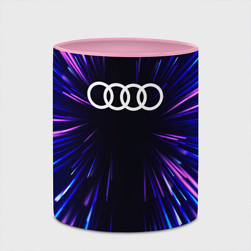 Кружка цветная Audi neon energy / 3D-Белый + розовый – фото 2