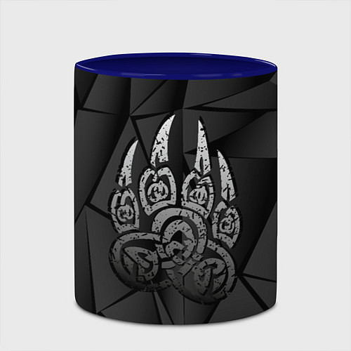 Кружка цветная Велес лапа медведя / 3D-Белый + синий – фото 2