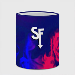 Кружка 3D Sally face neon flame, цвет: 3D-синий кант — фото 2