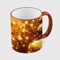 Кружка цветная Золотые блестки потертая текстура