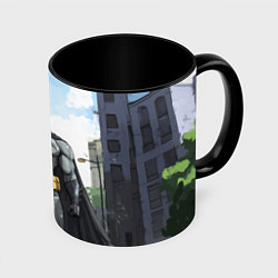 Кружка 3D Бэтмен стоит на улице, цвет: 3D-белый + черный