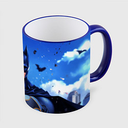 Кружка цветная Бэтмен синее небо