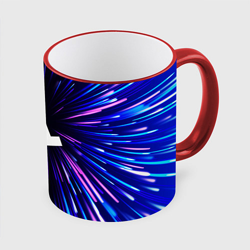 Кружка цветная Half-Life neon energy / 3D-Красный кант – фото 1