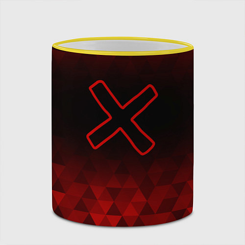 Кружка цветная A Silent Voice red poly / 3D-Желтый кант – фото 2