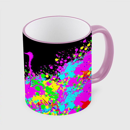 Кружка цветная Monster energy краски неоновые / 3D-Розовый кант – фото 1