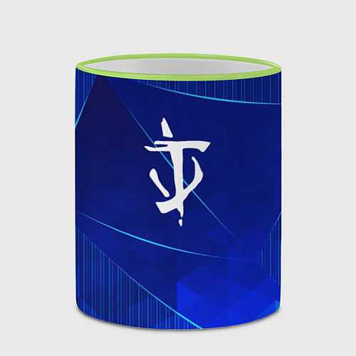 Кружка цветная Doom blue poly / 3D-Светло-зеленый кант – фото 2