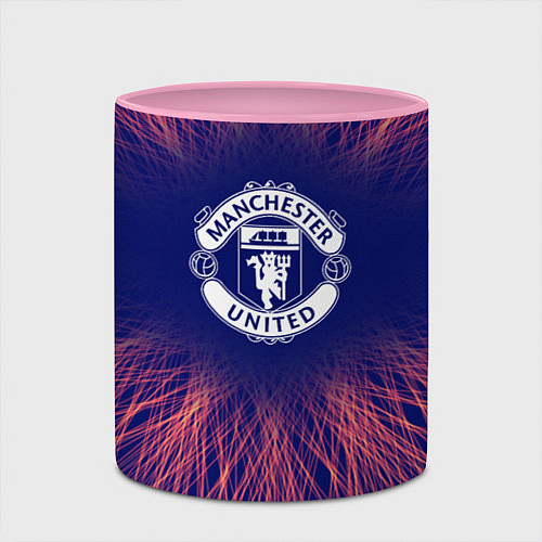 Кружка цветная Manchester United red energy / 3D-Белый + розовый – фото 2