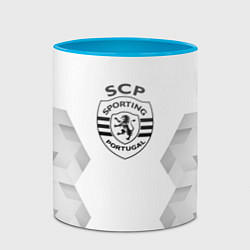Кружка 3D Sporting white poly, цвет: 3D-белый + небесно-голубой — фото 2