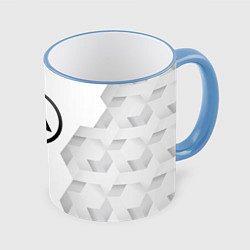 Кружка 3D Linkin Park white poly, цвет: 3D-небесно-голубой кант